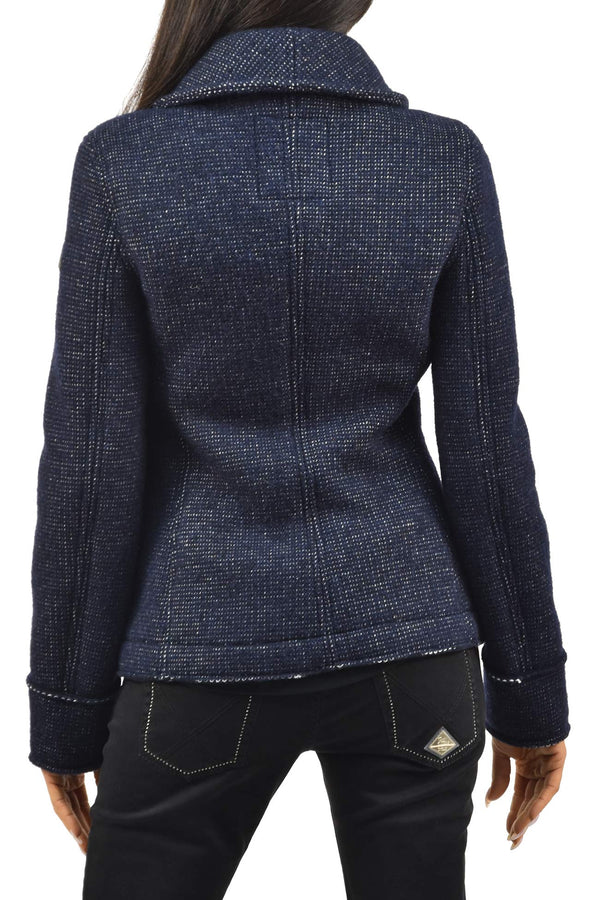Roy Roger's Cappotto Blu Donna Lana Bottoni Logo Mod.MONOPETTO
