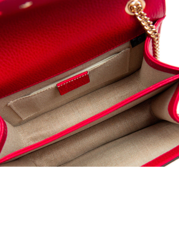 Gucci Borsa Interlocking a Mano Rossa Donna Logo Pelle Dollar Calf Mod. 510303 CAO0G 6420