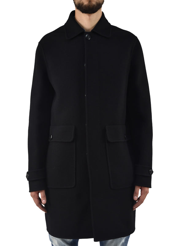 Dsquared2 Long Black Coat for Men Wool Mod.S71AA0132S41935900