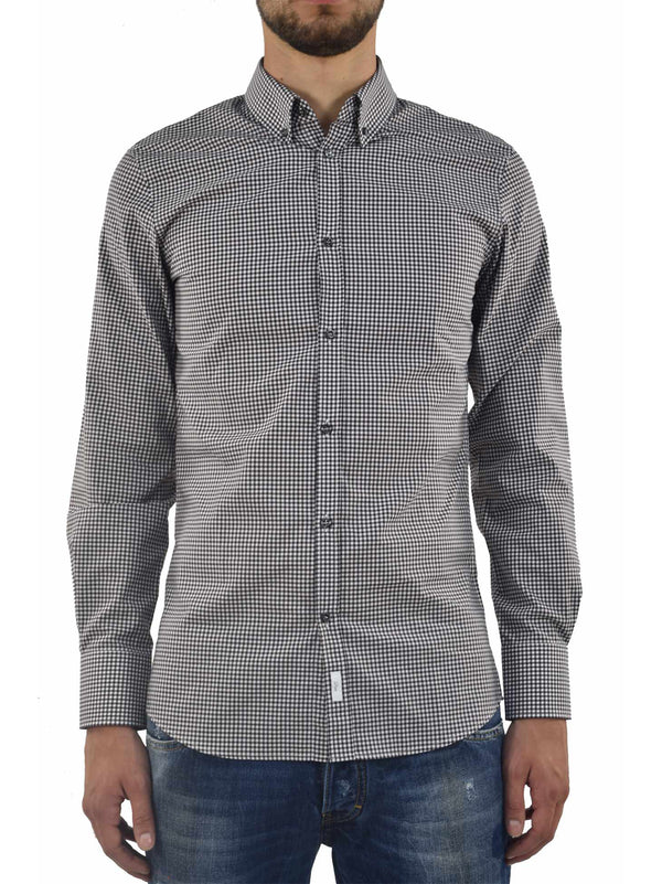 Dsquared2 Brown Checkered Men's Shirt Mod. S74DL0535S41785143