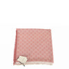 Gucci Unisex Shawl Pink and White Logo Wool and Silk Mod. 281942 3G704 6978 