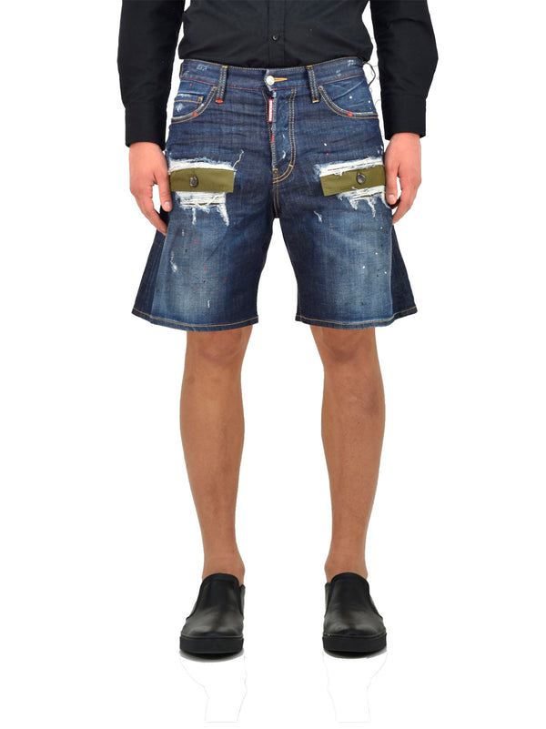 Dsquared2 Shorts di Jeans Blu Uomo Cotone Bottoni Mod.S74MU0463230342470