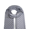 Gucci Unisex Shawl Gray and White Logo Wool and Silk Mod. 281942 3G704 1962 