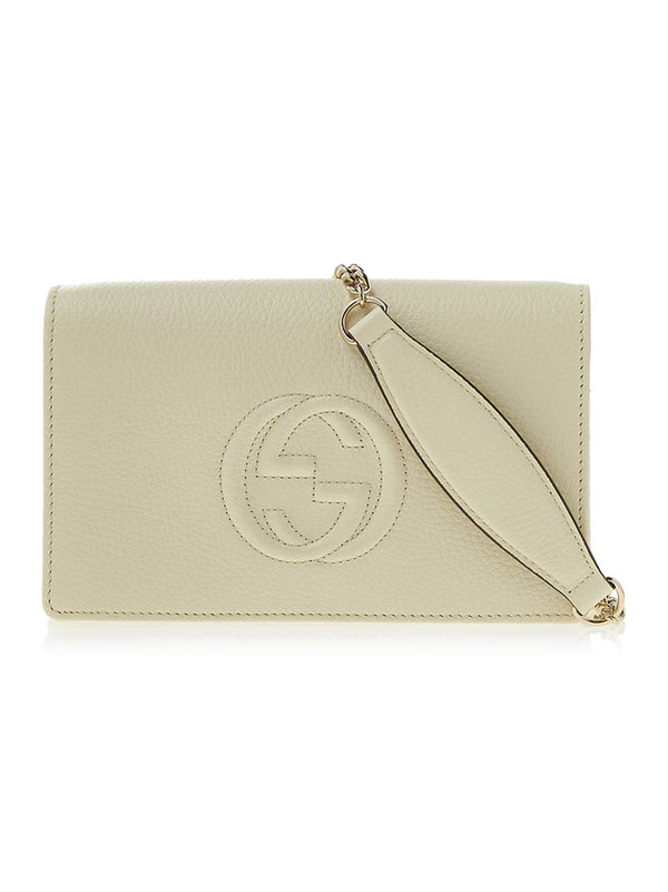 Gucci Soho Handbag White Women's Leather Cellarius Mod. 598211 A7M0G 9522 