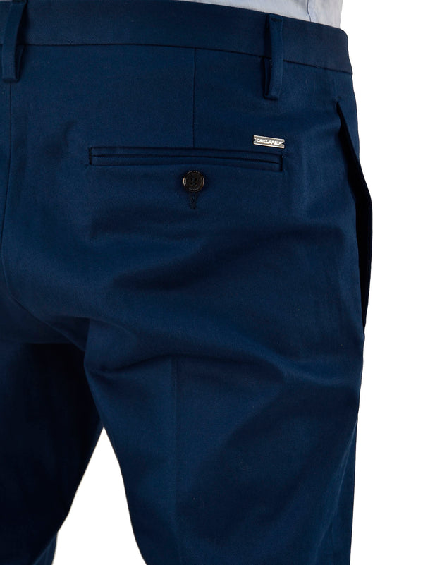 Dsquared2 Pantalone Blu Uomo Cotone Bottoni Mod.S74KA0630S39021477