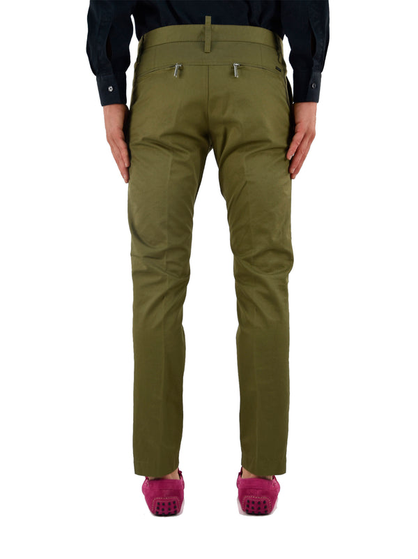 Dsquared2 Pantalone Verde Uomo Cotone Bottoni Mod.S74KA0563S35830060