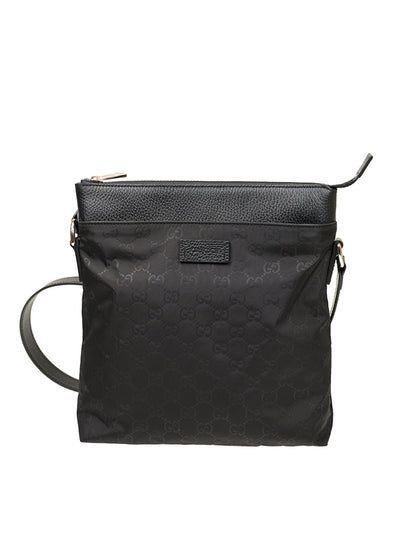 Gucci Men's Black Messenger Bag GG Canvas Fabric and Leather Mod. 510342 K28BN 1000 