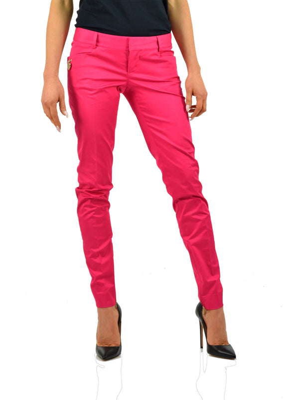 Dsquared2 Pantaloni Fucsia Donna Cotone Bottoni Mod.S72KA0439S40221055