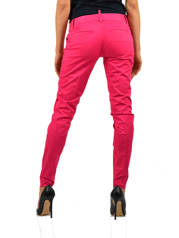 Dsquared2 Fuchsia Trousers Women Cotton Buttons Mod.S72KA0439S40221055