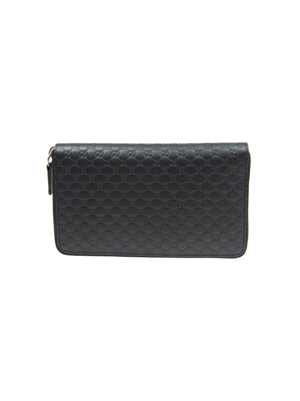 Gucci Wallet Black Men's Leather Microguccissima Zipper Mod. 391465 BMJ1N 1000 