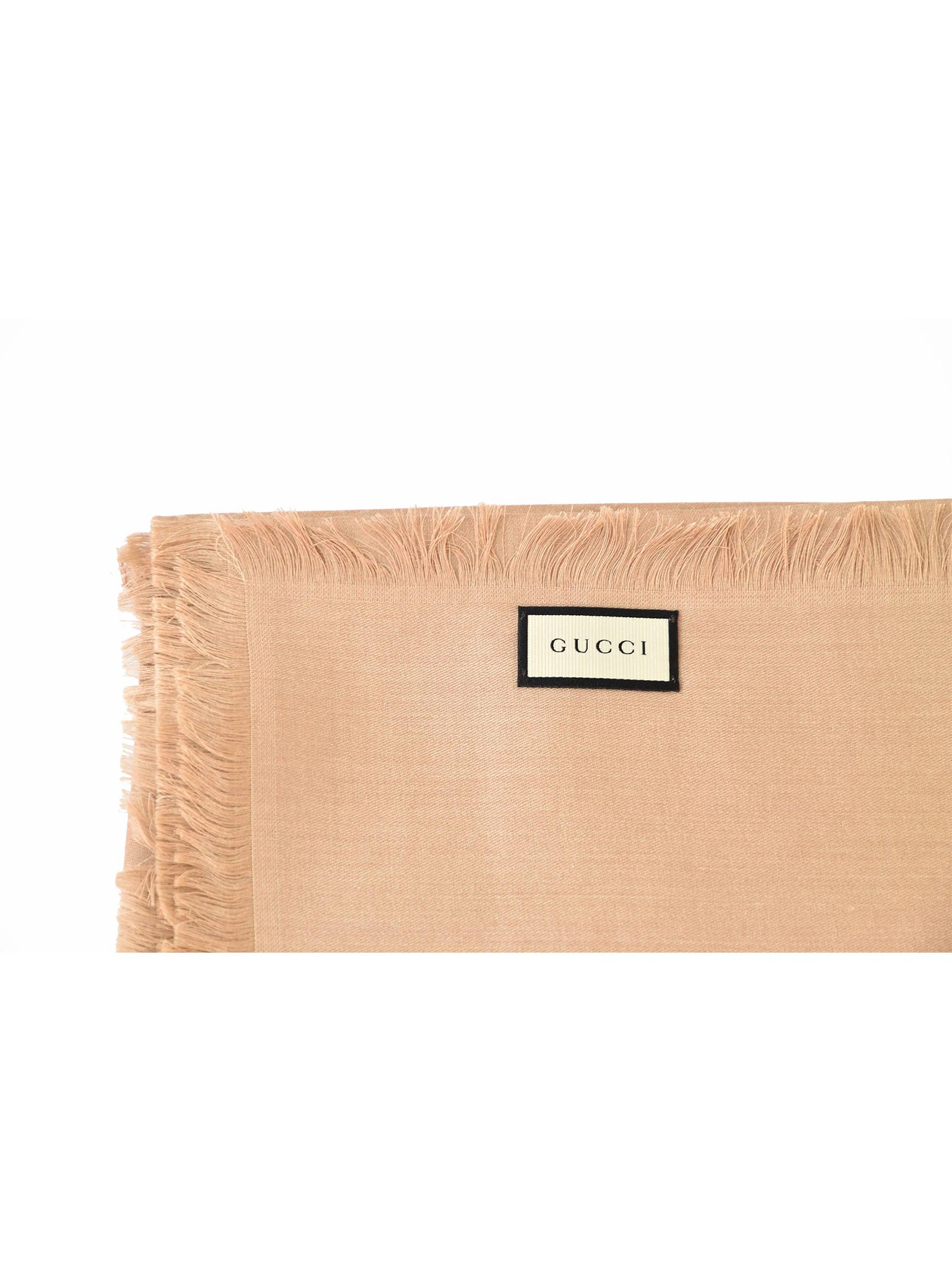 Gucci Unisex Beige Shawl with Logo Wool and Silk Mod. 387563 3G646 9700 