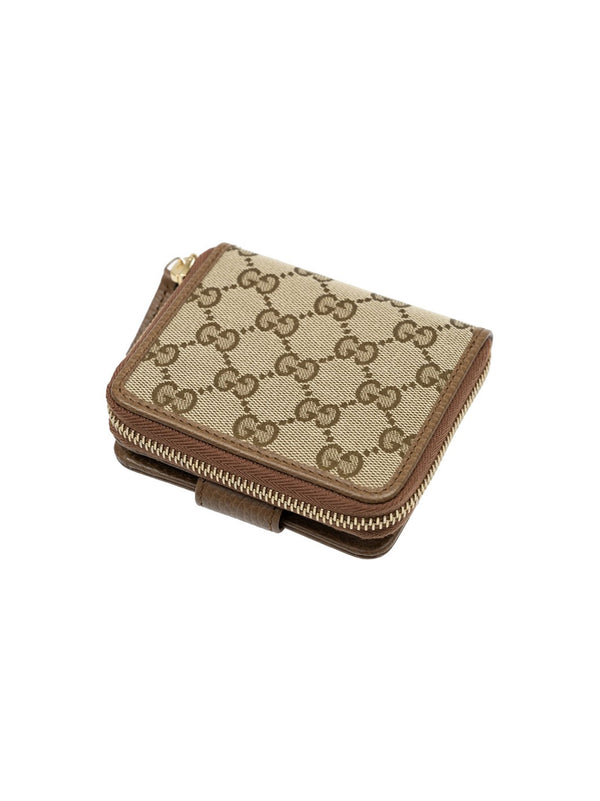 Gucci Brown Wallet Women Original GG Fabric and Leather Mod. 346056 KY9LG 8610