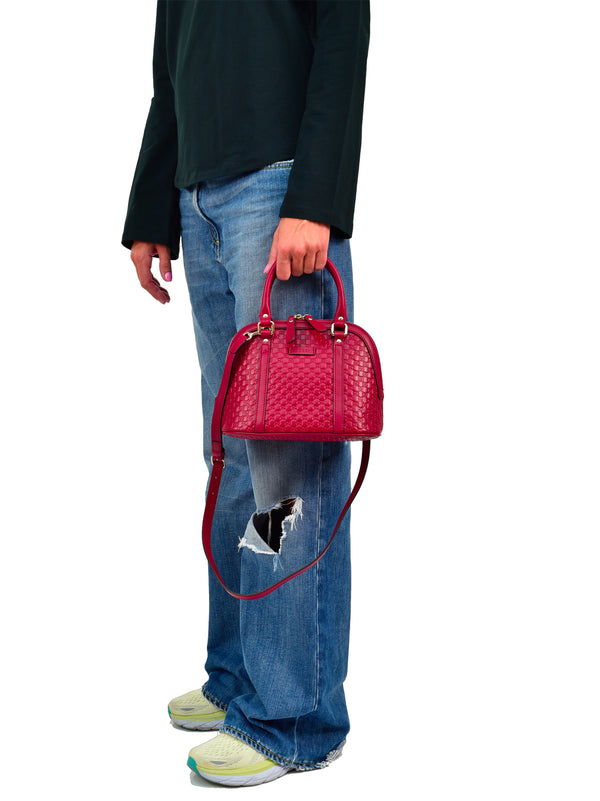 Gucci Red Women's Handbag Leather Microguccissima Mod. 449654 BMJ1G 6420 