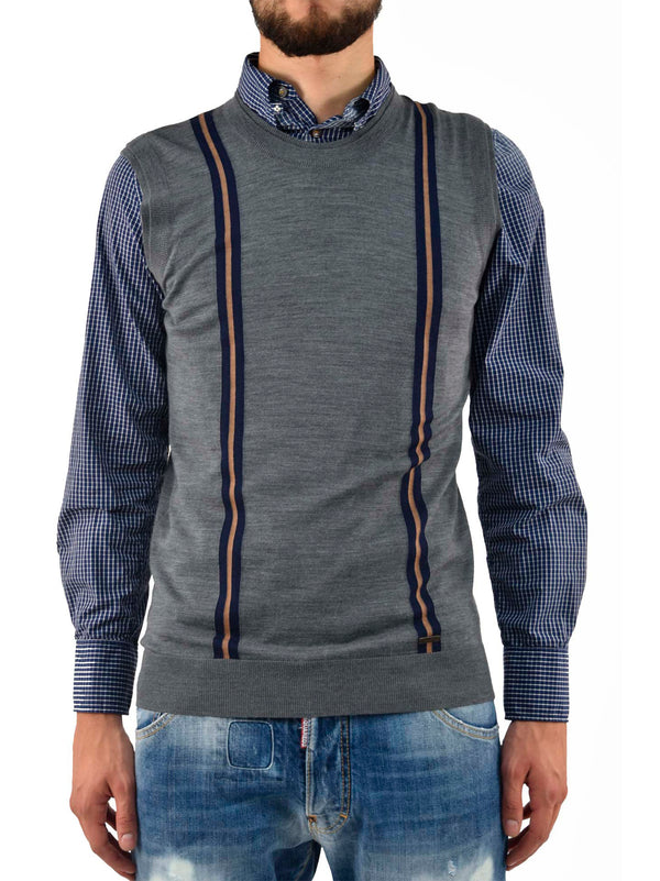 Dsquared2 Gilet Grigio Uomo Lana Mod.S74HA0466S14586002F