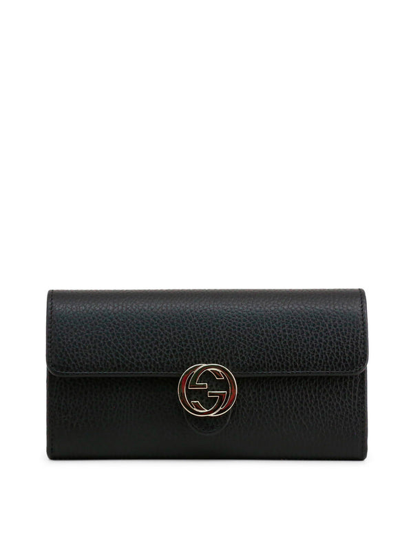 Gucci Portafogli Nero Donna Pelle Dollar Calf Logo Mod. 615524 CAO0G 1000