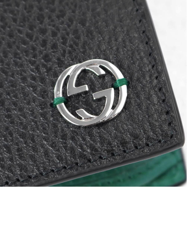 Gucci Portafogli Nero e Verde Uomo Pelle Dollar Calf Mod. 610467 CAO2N 1080