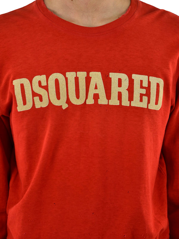 Dsquared2 Felpa Rossa Uomo Cotone Logo Mod.S74GC0635S21713307