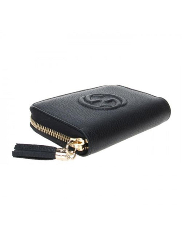 Gucci Soho Wallet Black Women Logo Leather Cellarius Mod. 598209 A7M0G 1000 