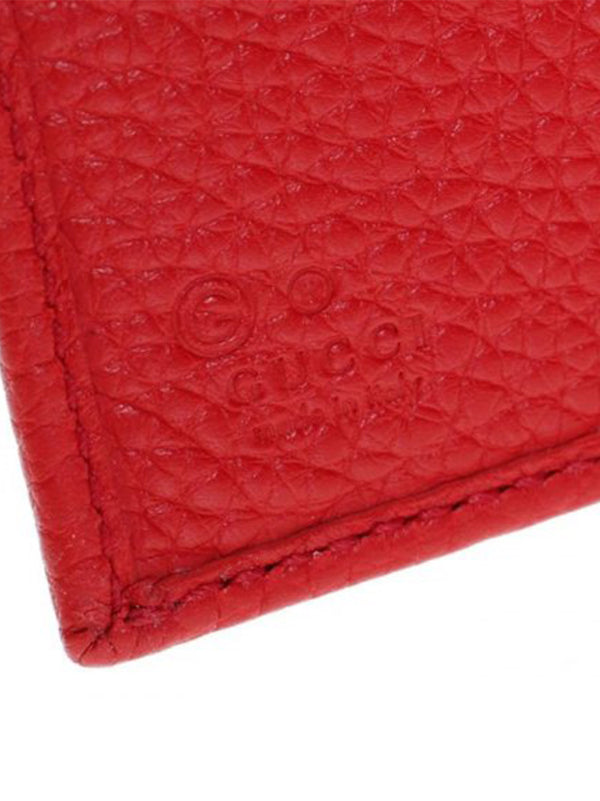 Gucci Soho Wallet Red Woman Logo Leather Cellarius Mod. 598207 A7M0G 003 6523 