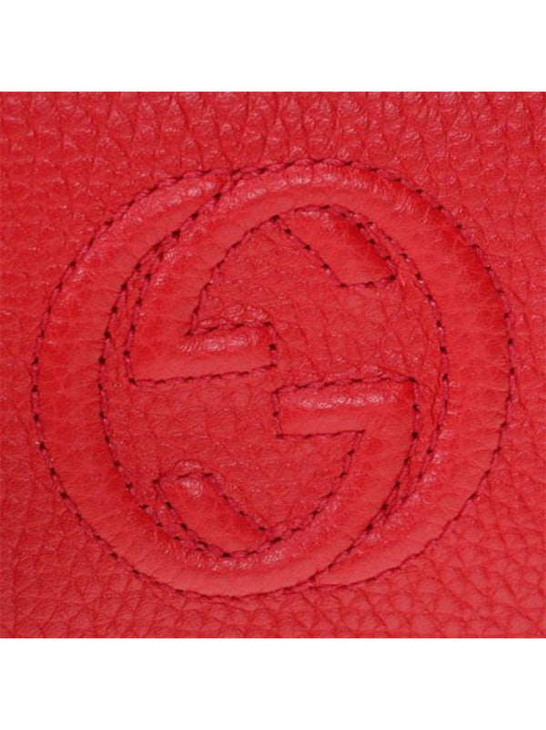 Gucci Soho Wallet Red Woman Logo Leather Cellarius Mod. 598207 A7M0G 003 6523 