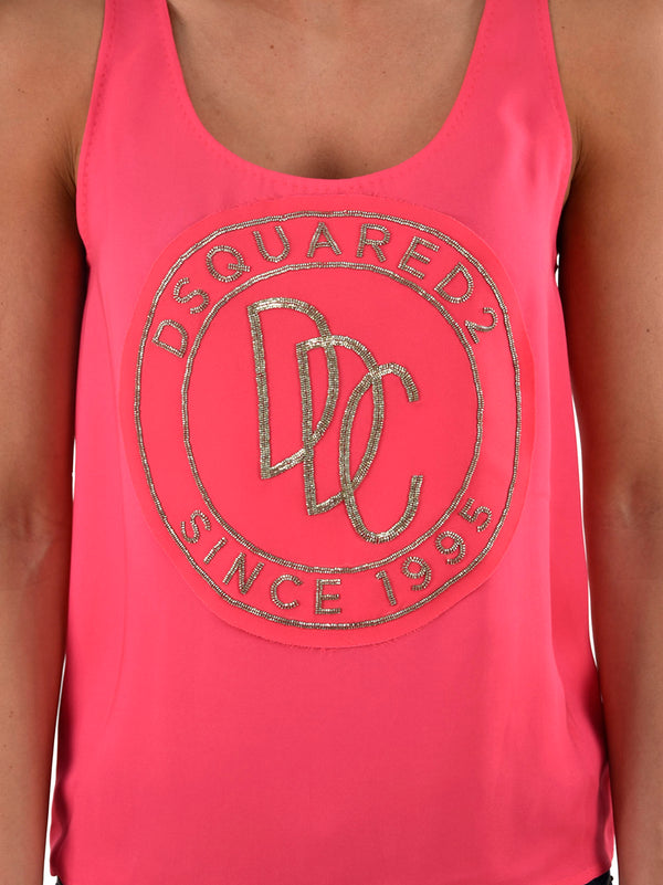 Dsquared2 Women's Pink Tank Top T-shirt Mod.S75NC0349S41339041