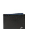 Gucci Bifold Wallet Black and Blue Men's Leather Dollar Calf Mod. 610464 CAO2N 1040 