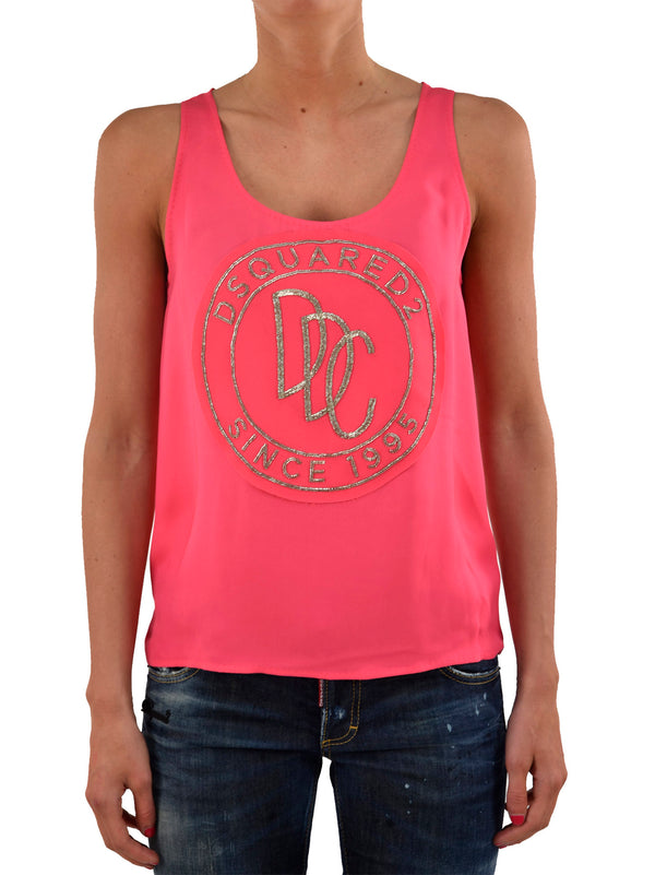 Dsquared2 Women's Pink Tank Top T-shirt Mod.S75NC0349S41339041