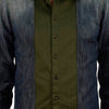 Dsquared2 Camicia Jeans Blu Uomo Inserto Tessuto Mod.S74DL0570S30114470