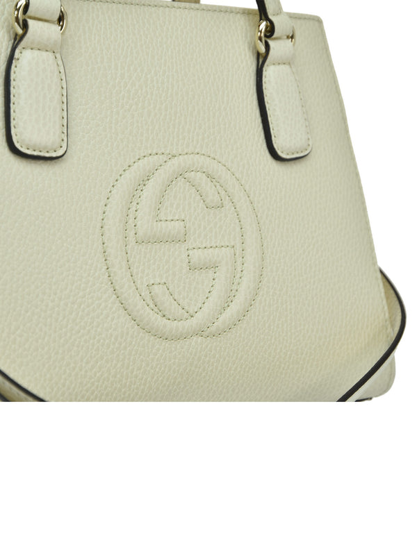 Gucci Soho White Handbag Woman Leather Dollar Calf Mod. 607722 CAO0G 006