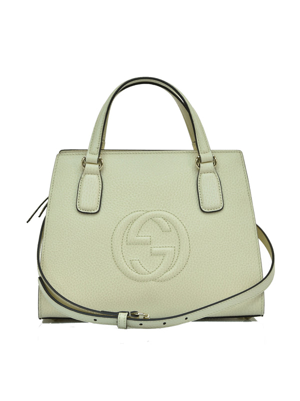 Gucci Soho White Handbag Woman Leather Dollar Calf Mod. 607722 CAO0G 006