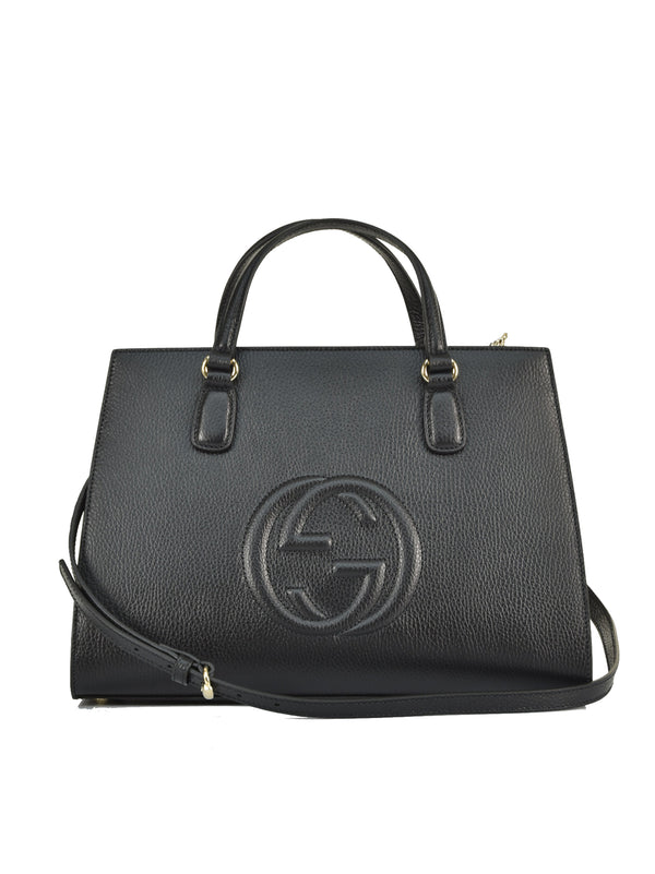 Gucci Soho Handbag Black Woman Leather Dollar Calf Mod. 607721 CAO0G 1000