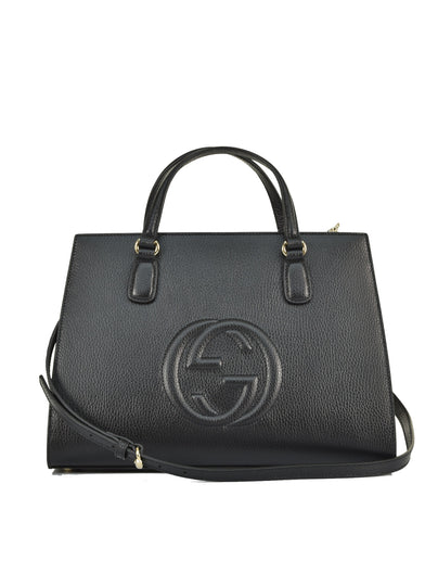 Gucci Soho Handbag Black Woman Leather Dollar Calf Mod. 607721 CAO0G 1000