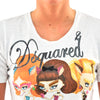 Dsquared2 T-Shirt Bianca Donna Cotone Stampa Grafica Mod.S73GC0099S20696010