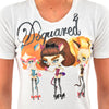 Dsquared2 T-Shirt Bianca Donna Cotone Stampa Grafica Mod.S73GC0099S20696010