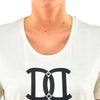 Dsquared2 T-Shirt Crema Donna Seta Stampa in Gomma Mod.S72GC0754S21498012