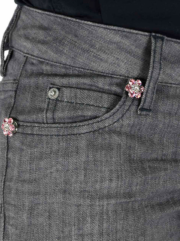 Dsquared2 Super Slim Jean Grigio Donna Cotone Bottoni Mod.S75LA0421S30260093