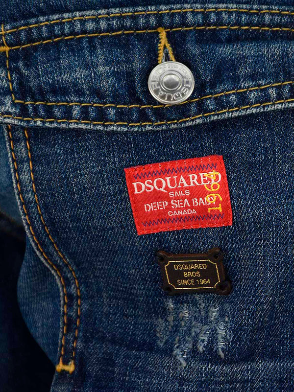 Dsquared2 Slim Jean Blu Uomo Cotone Bottoni Mod.S74LA0490S30281470