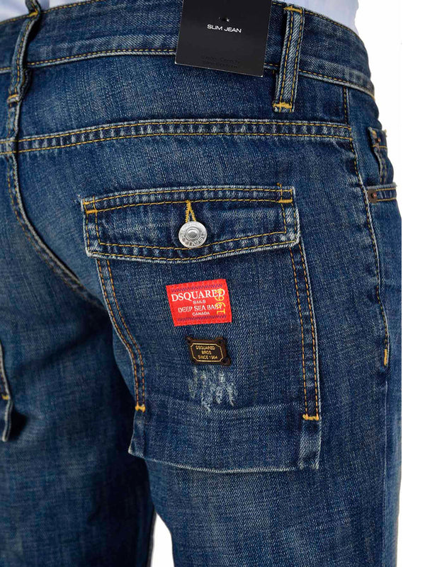 Dsquared2 Slim Jean Blue Man Cotton Buttons Mod.S74LA0490S30281470