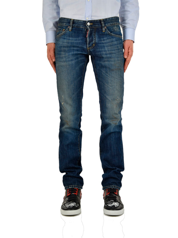 Dsquared2 Slim Jean Blu Uomo Cotone Bottoni Mod.S74LA0490S30281470