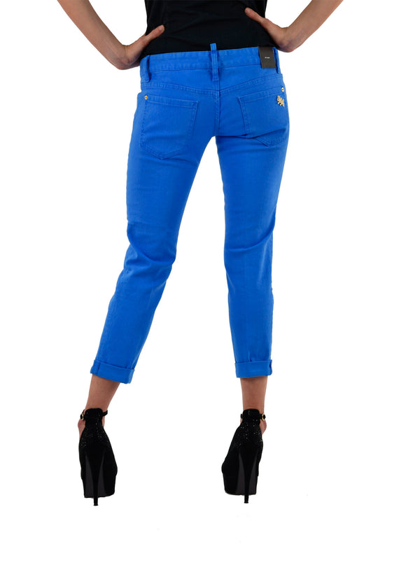 Dsquared2 Pat Jean Blue Women Cotton Buttons Mod.S75LA0417S39781083