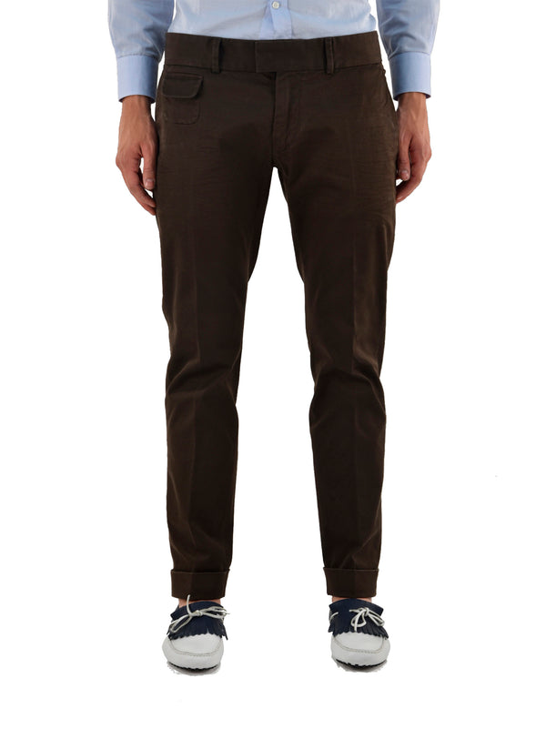 Dsquared2 Brown Men's Trousers Cotton Zipper Mod.S71KA0698S39021143