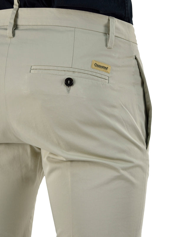 Dsquared2 Beige Men's Trousers Cotton Buttons Mod.S74KA0618S41796800