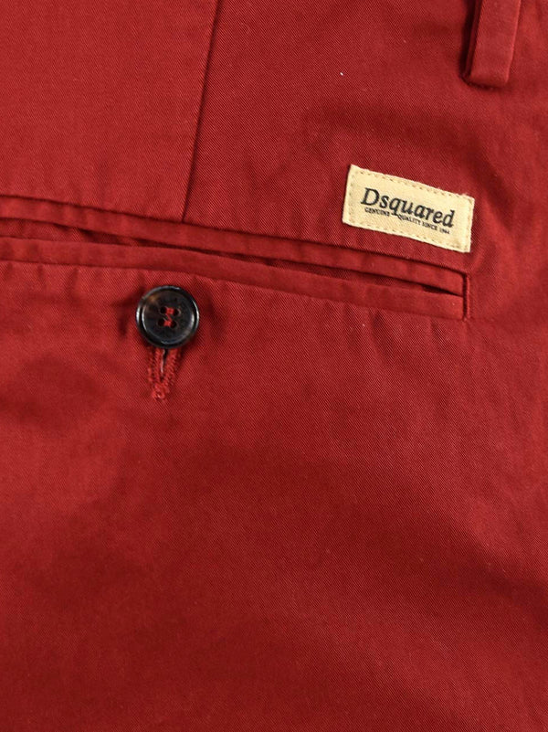 Dsquared2 Red Men's Trousers Cotton Buttons Mod.S74KA0618S41796309