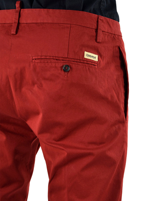 Dsquared2 Red Men's Trousers Cotton Buttons Mod.S74KA0618S41796309