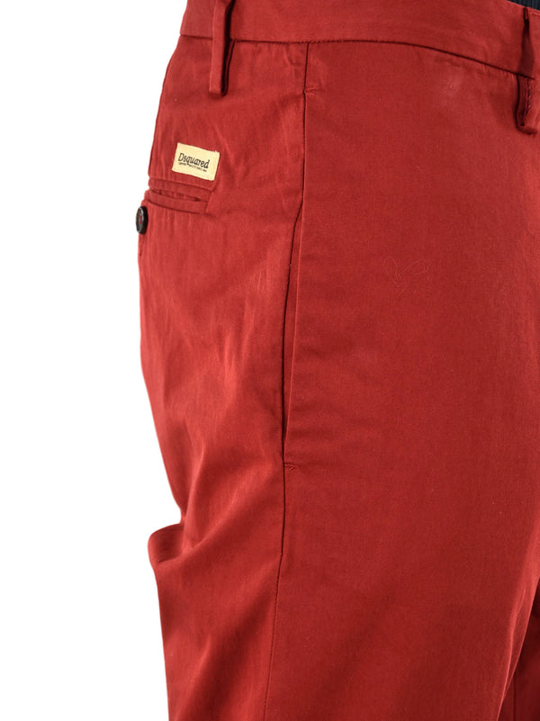 Dsquared2 Red Men's Trousers Cotton Buttons Mod.S74KA0618S41796309