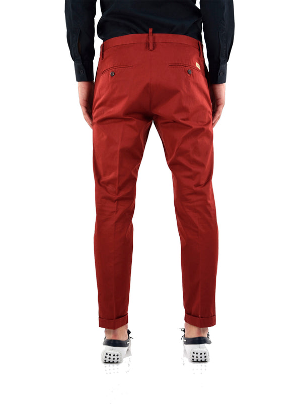 Dsquared2 Red Men's Trousers Cotton Buttons Mod.S74KA0618S41796309