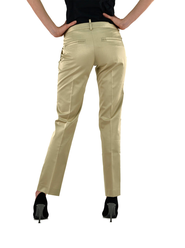 Dsquared2 Beige Women's Trousers Cotton Zipper Mod.73KA14238104020