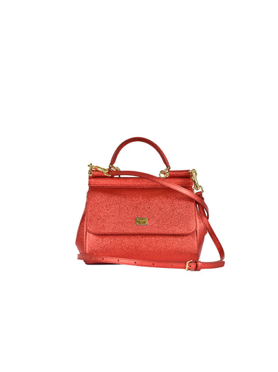 Dolce&Gabbana Red Shoulder Microbag Women's Leather Mod. Sicily BB6003 AP2871 87572 