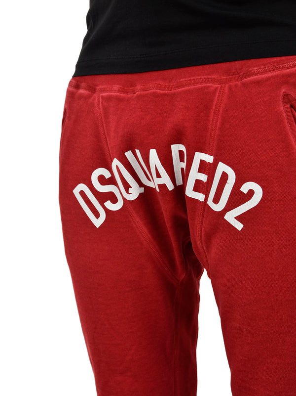 Dsquared2 Pantalone di Tuta Rosso Uomo Cotone Stampa Mod. S74KB0177S25030305