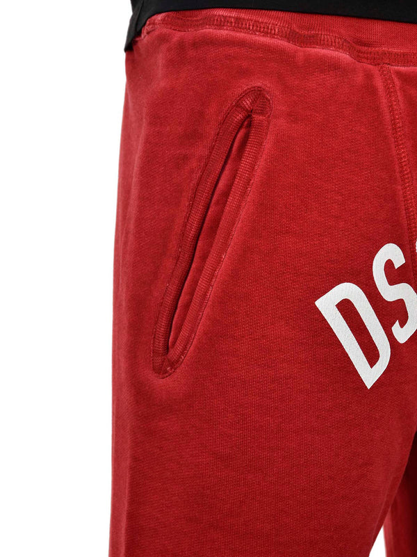 Dsquared2 Men's Red Tracksuit Pants Cotton Print Mod. S74KB0177S25030305